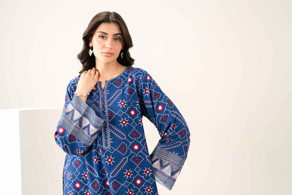 Nishat UK - Blue Embroidered Viscose 1 Piece ready to wear Dress