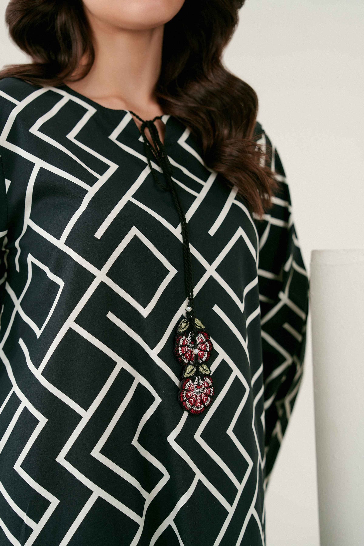 Nishat UK - Black Embroidered Viscose 1 Piece ready to wear 