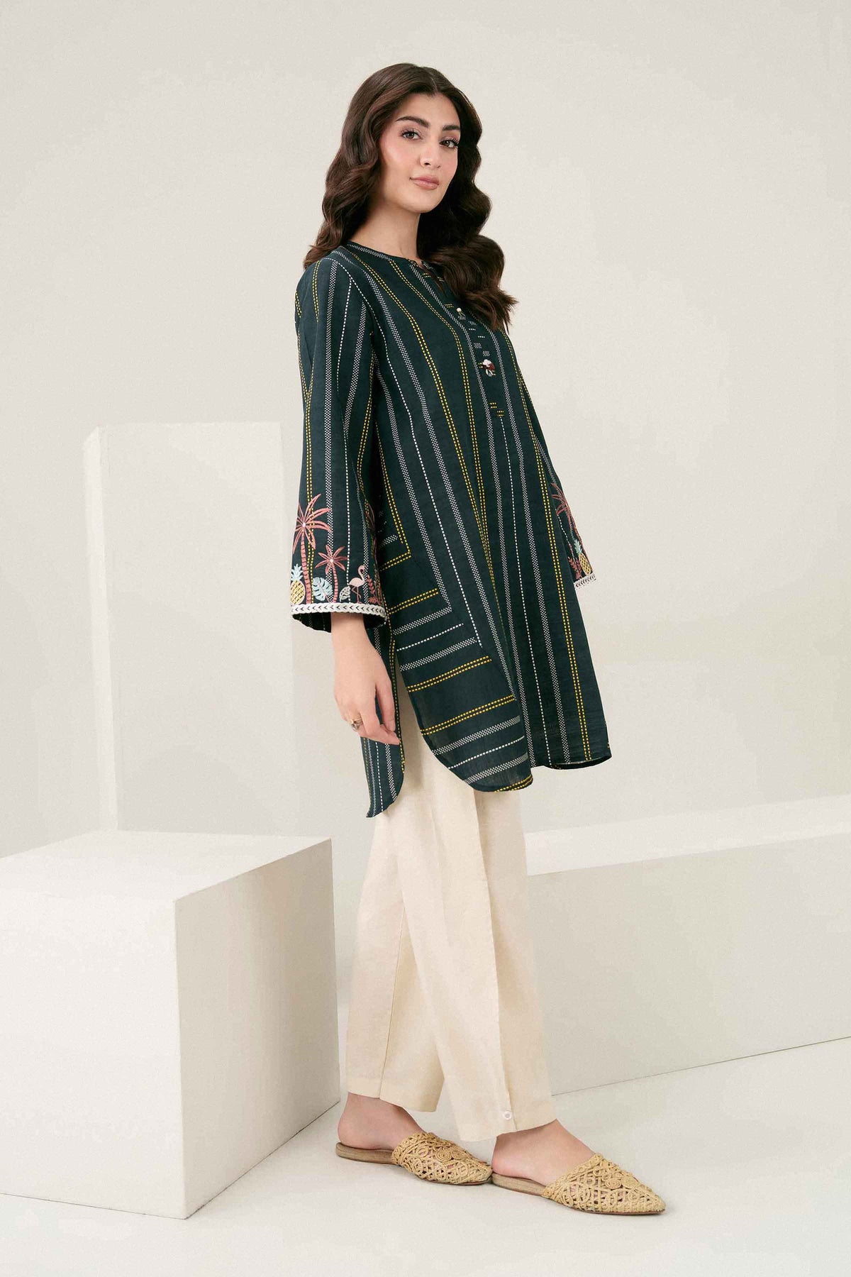 Nishat UK - Black Embroidered Khaddar 1 Piece ready to wear 