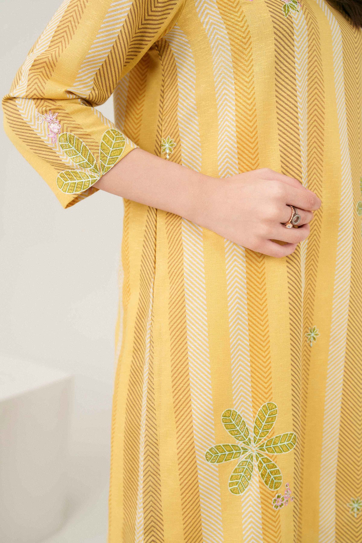 Nishat UK - Yellow Embroidered Karandi 1 Piece ready to wear Shirt