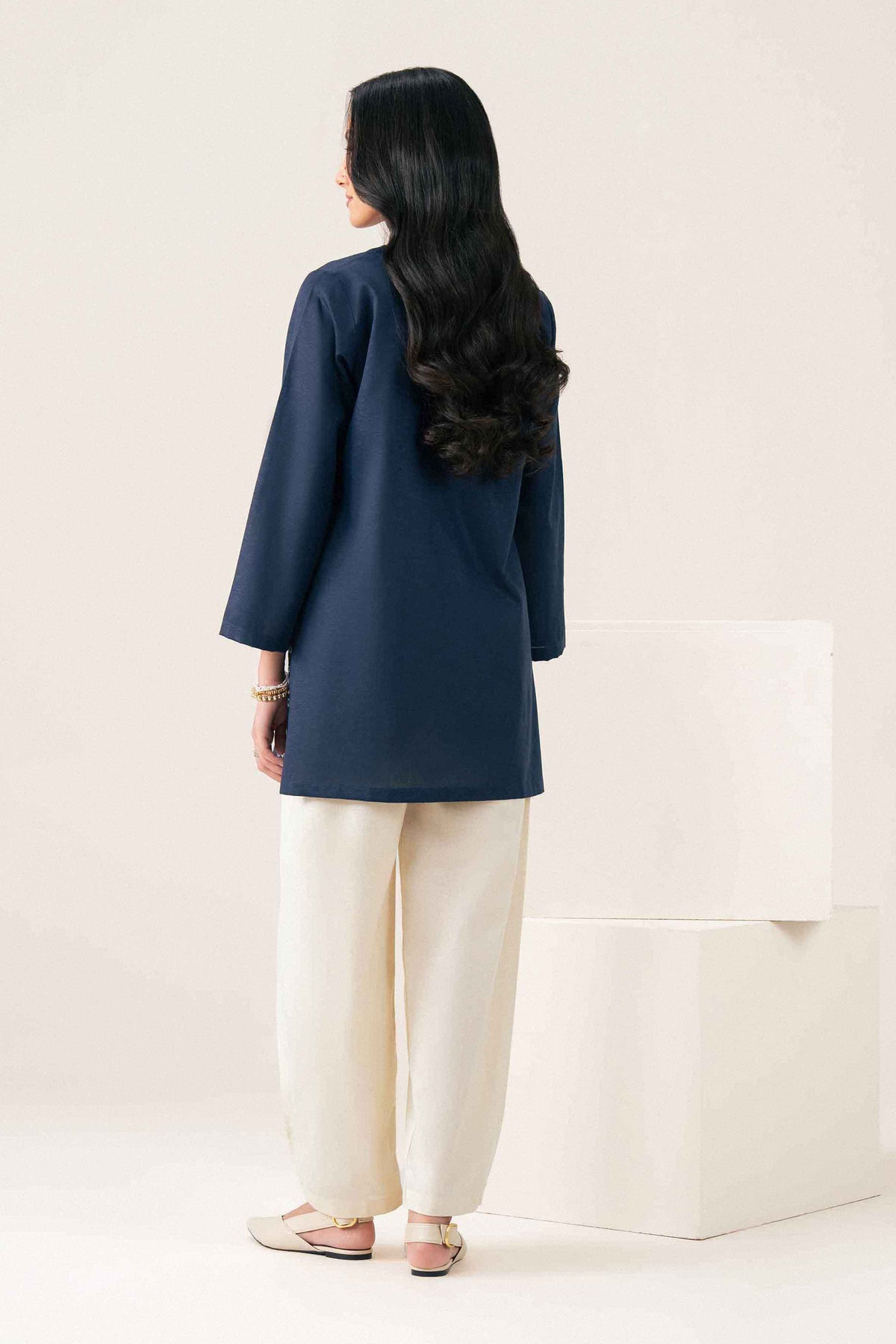 Nishat UK - Blue Embroidered Karandi 1 Piece ready to wear Shirt