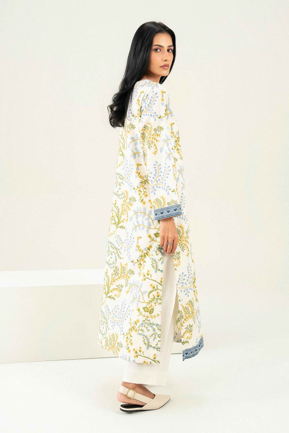 Nishat UK - Off White Embroidered Karandi 1 Piece ready to wear Shirt