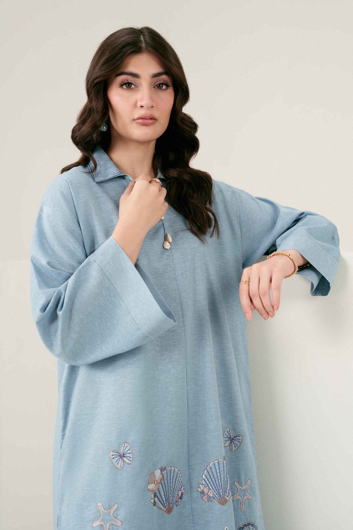Nishat UK - Blue Embroidered Karandi 1 Piece ready to wear 