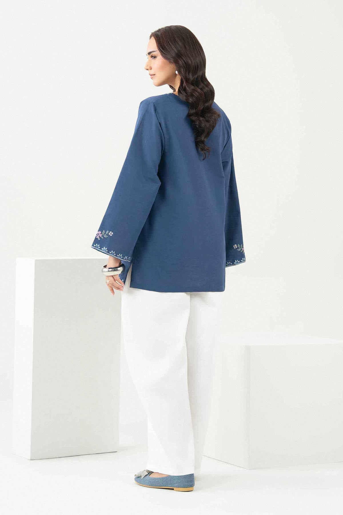 Nishat UK - Blue Embroidered Khaddar 1 Piece ready to wear Tunic