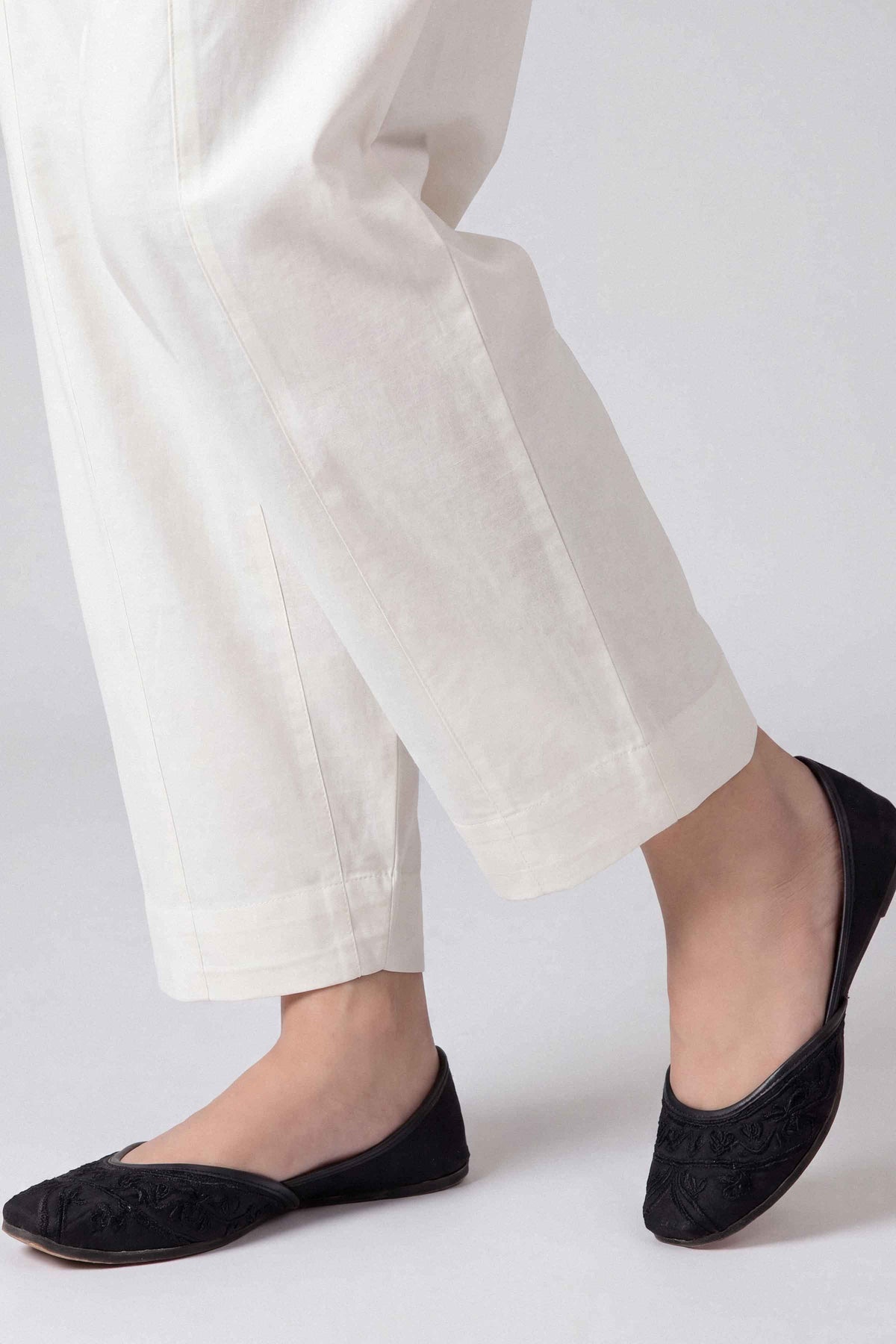 Nishat UK - Off White Solids Cambric 1 Piece ready to wear Trouser