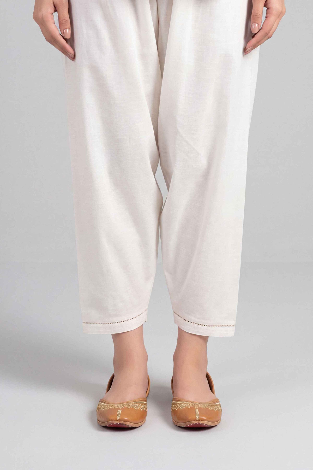 Nishat UK - Off White Solids Karandi 1 Piece ready to wear trouser