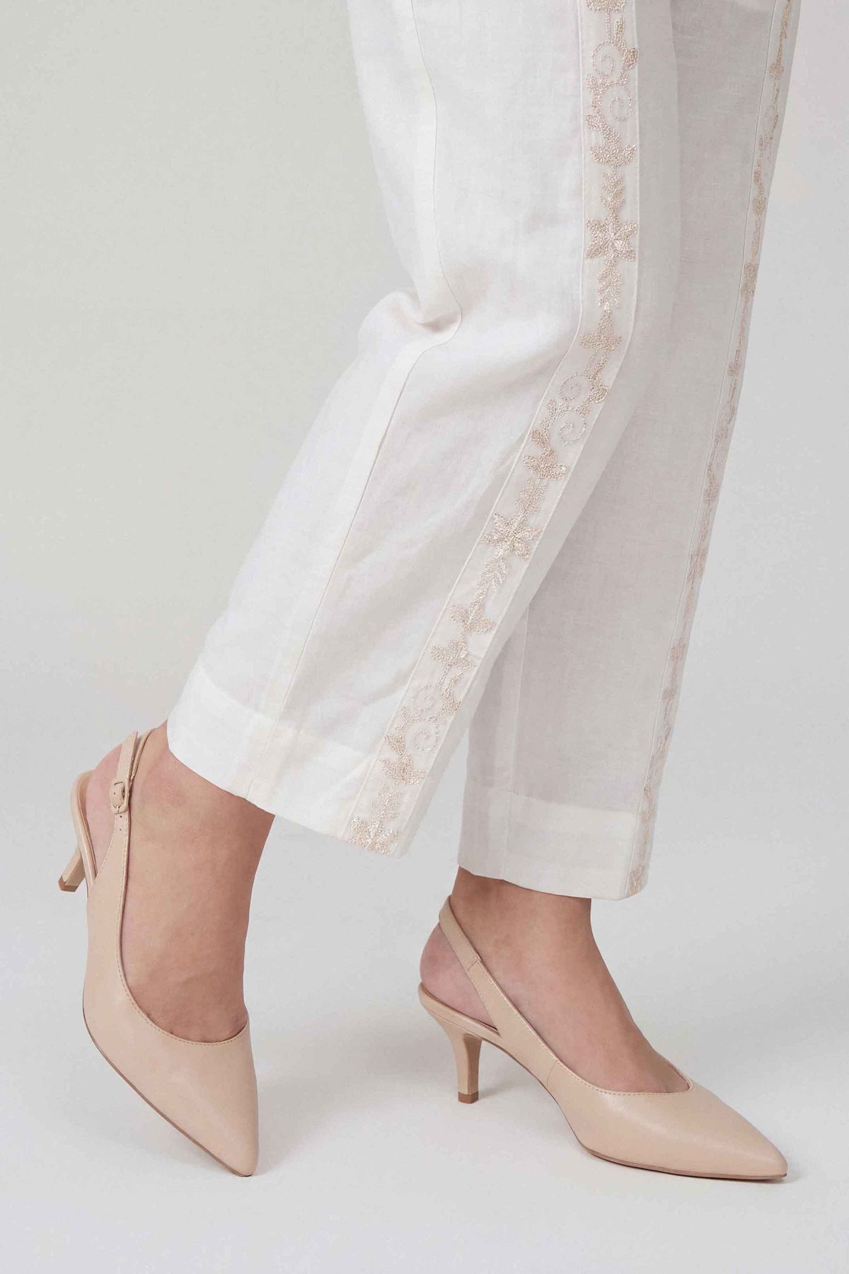 Nishat UK - White Embroidered Cambric 1 Piece ready to wear 