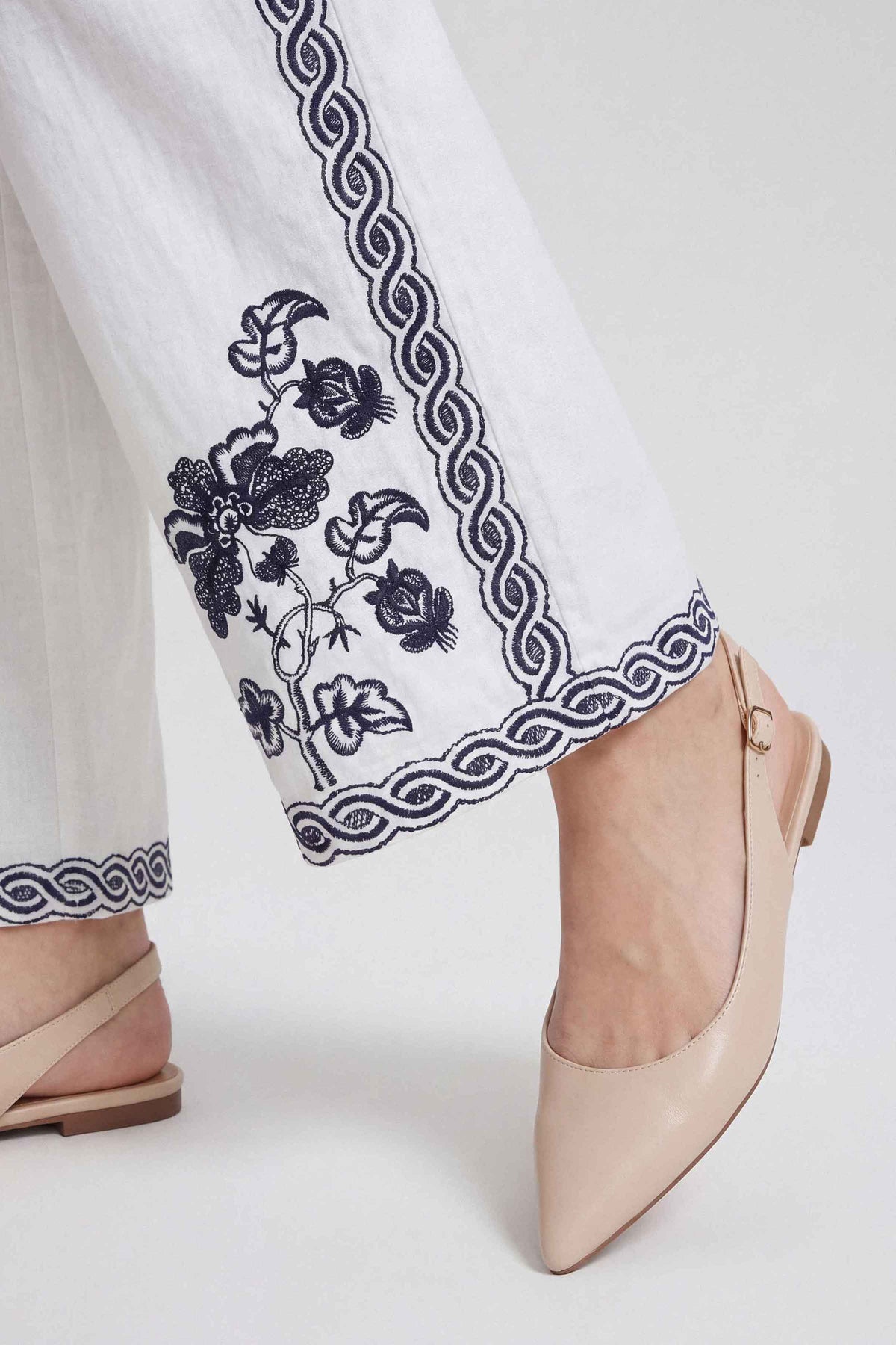 Nishat UK - White Embroidered Cambric 1 Piece ready to wear 