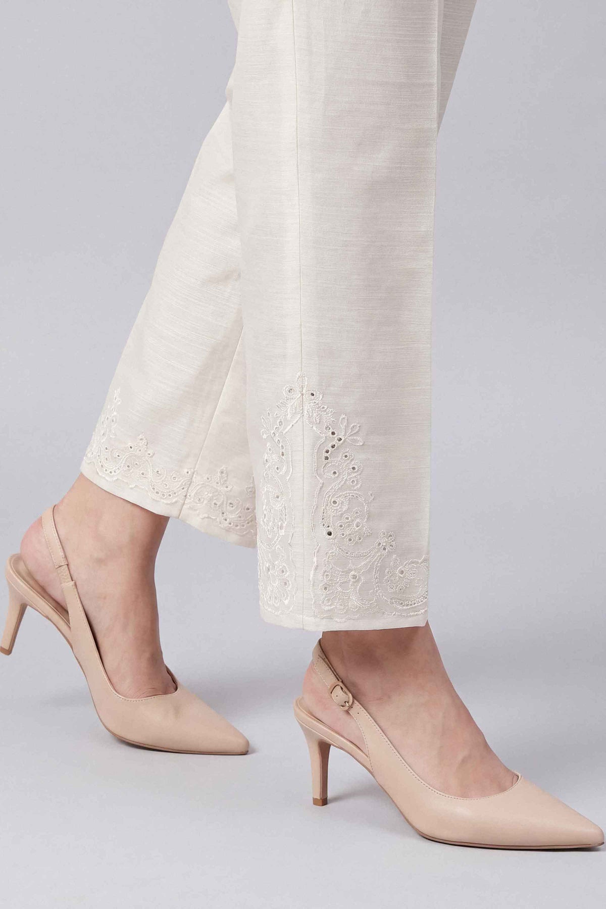 Nishat UK - Off White  Embroidered Khaddar 1 Piece ready to wear bottom