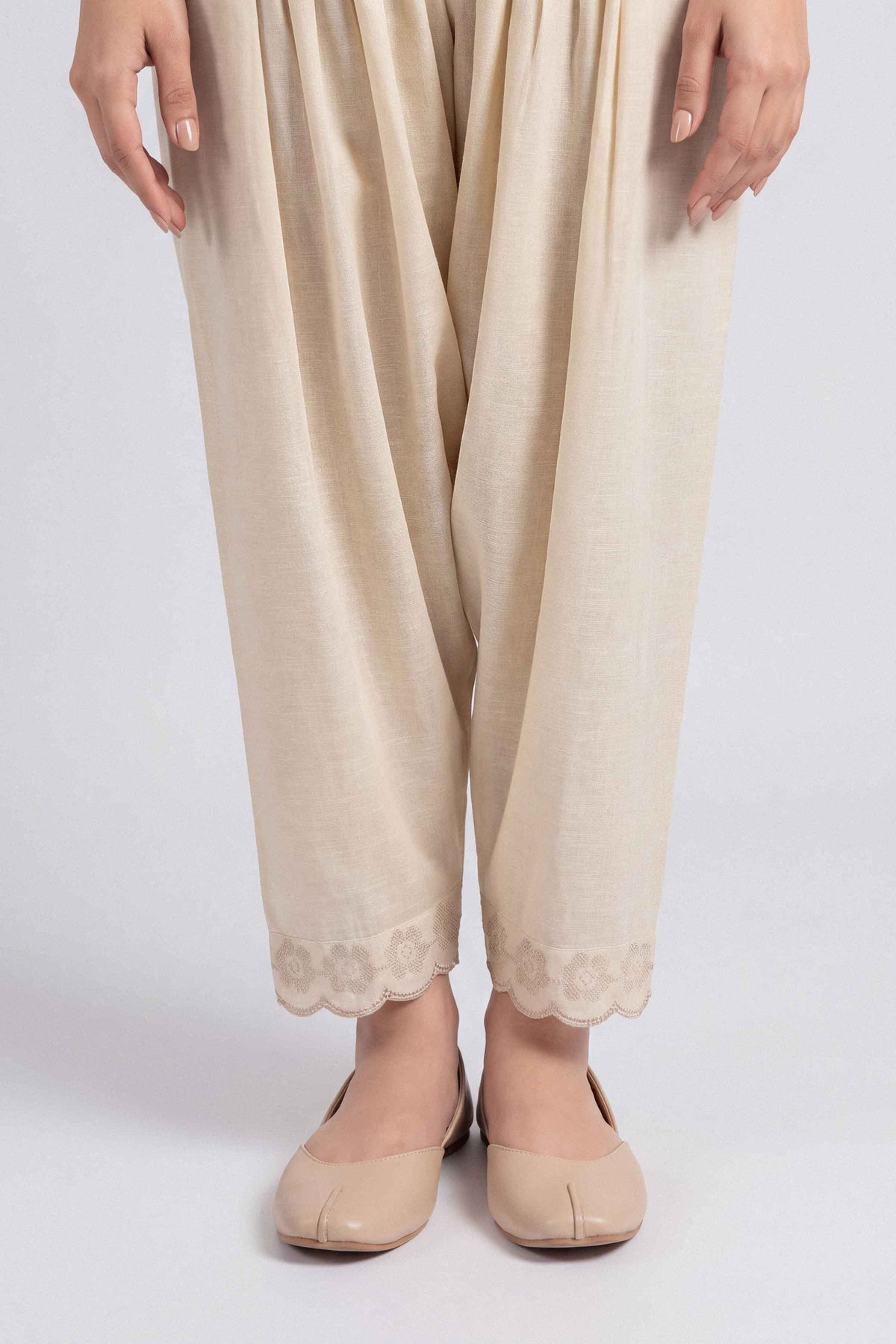 Nishat UK - Beige Embroidered Karandi 1 Piece ready to wear shalwar