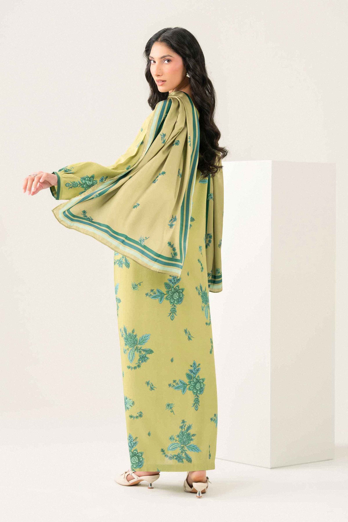 Nishat UK - Green Printed Silk 2 Pieces ready to wear Dress