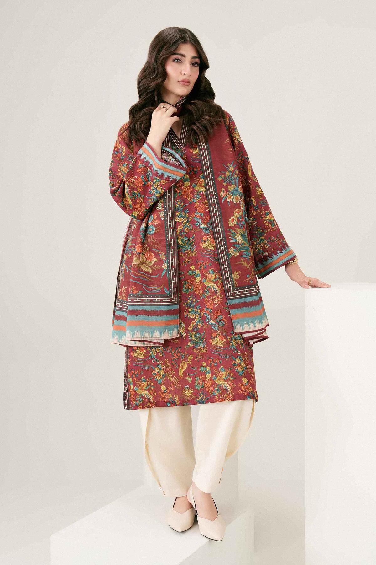 Nishat UK - Brown Printed Khaddar 2 Pieces ready to wear 