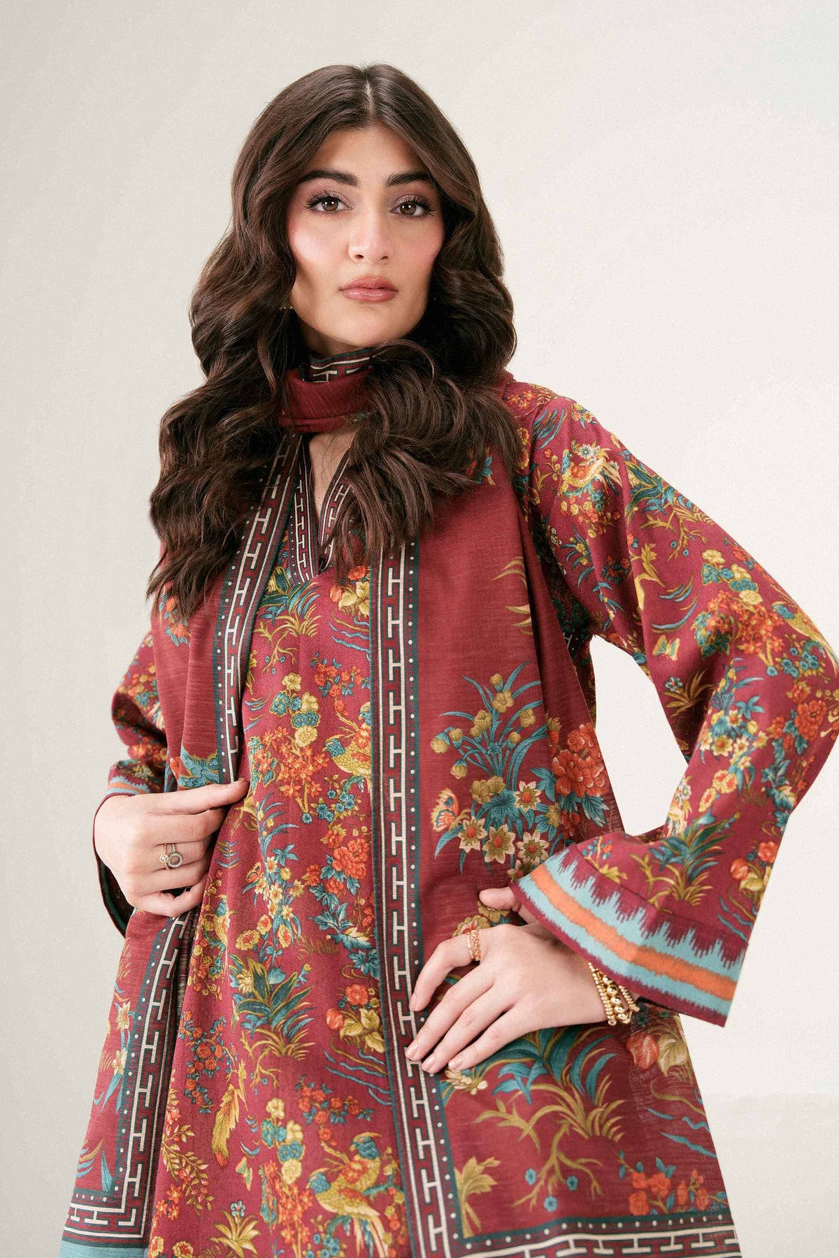 Nishat UK - Brown Printed Khaddar 2 Pieces ready to wear 