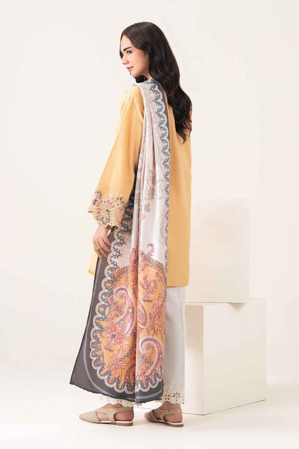 Nishat UK - Beige Embroidered Herringbone 2 Pieces ready to wear Dress