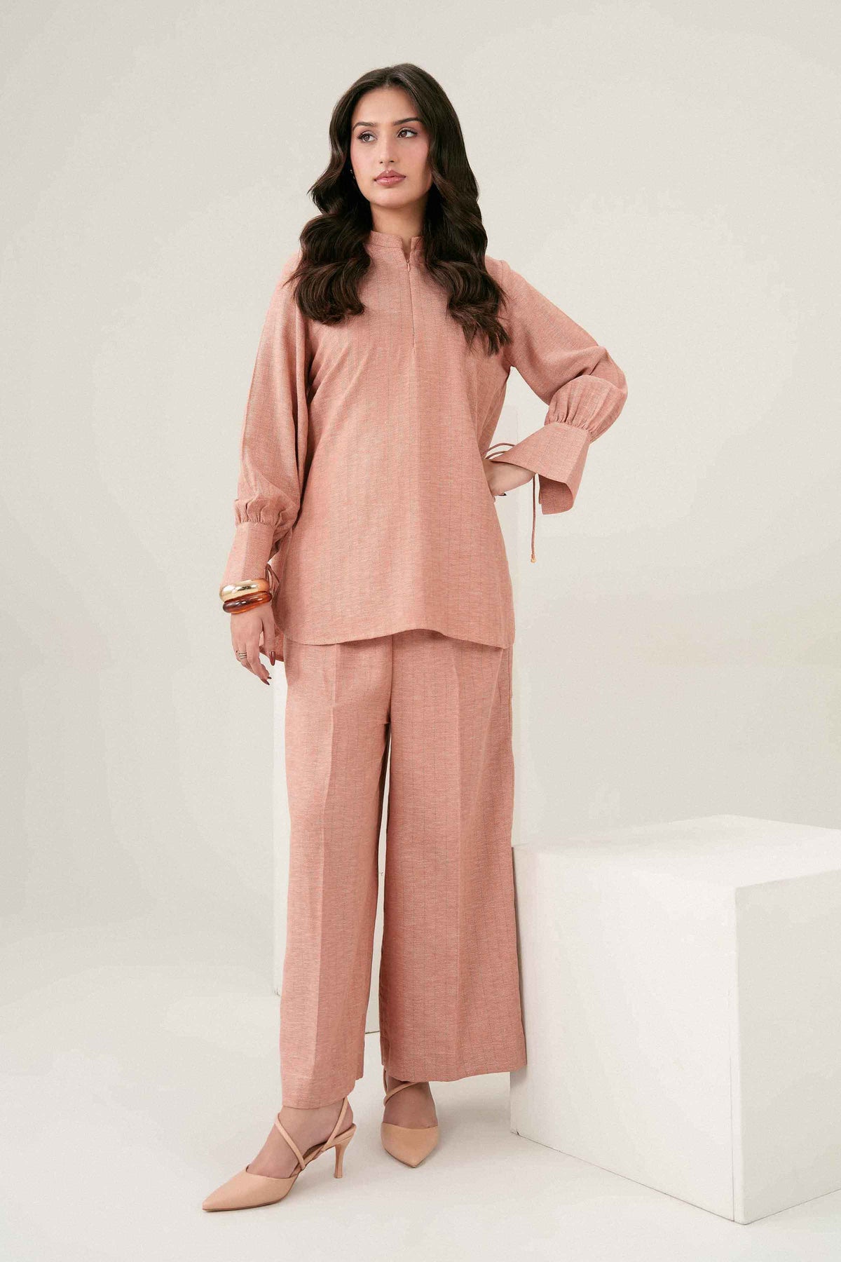 Nishat UK - Pink Solids Yarn Dyed 2 Pieces ready to wear 