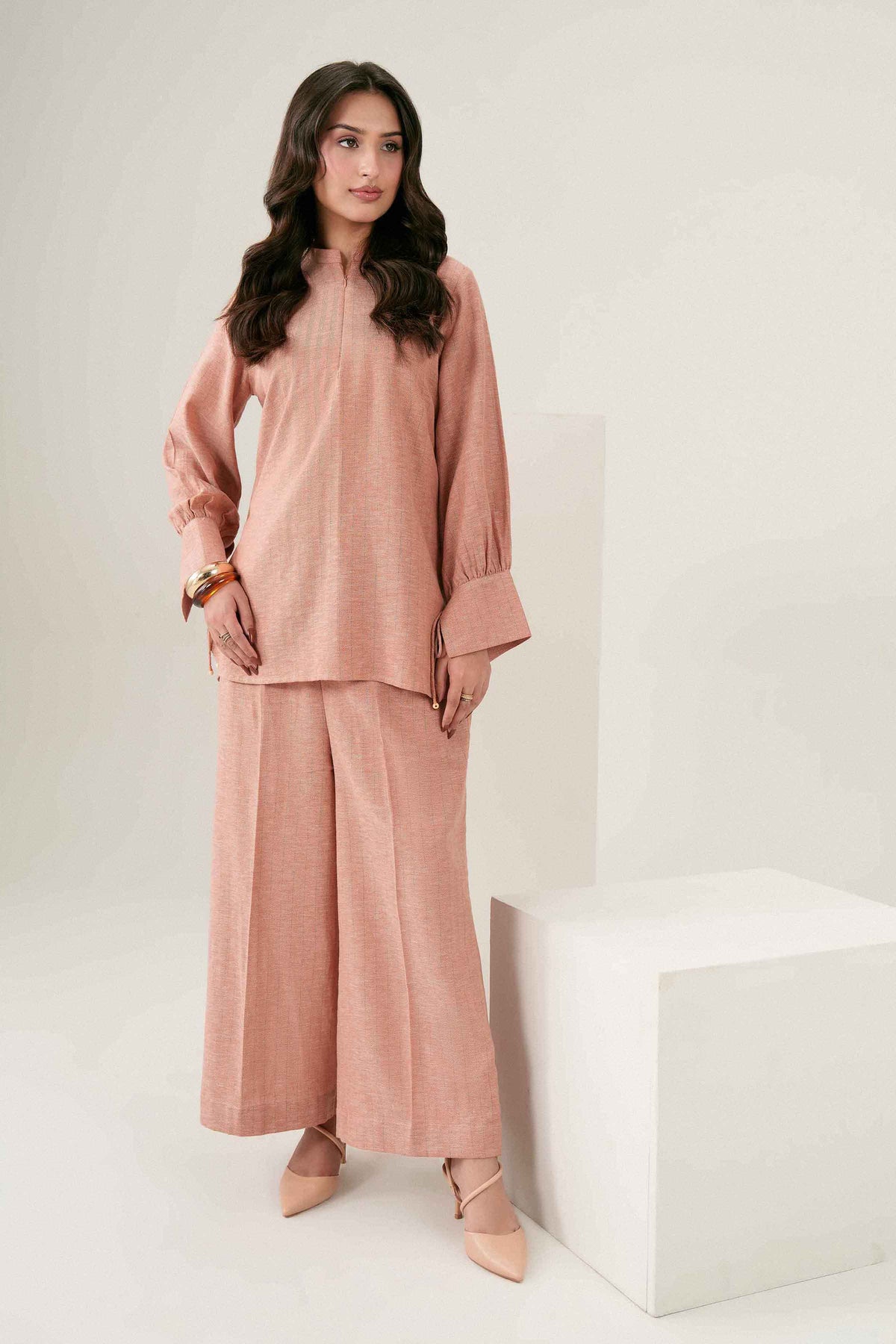Nishat UK - Pink Solids Yarn Dyed 2 Pieces ready to wear 