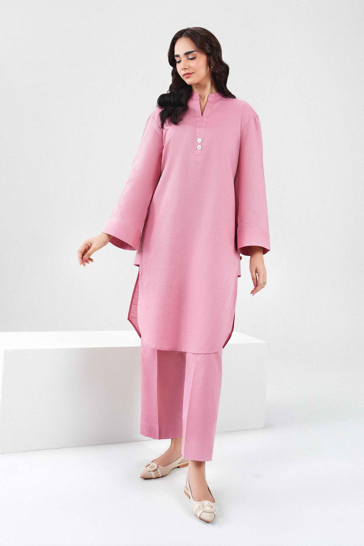 Nishat UK - Pink Solids Khaddar 2 Pieces ready to wear Dress