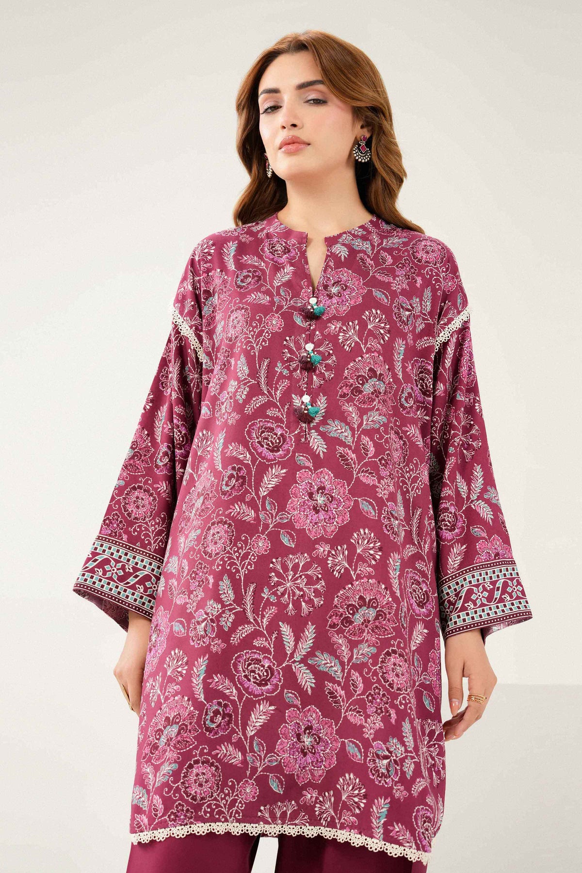 Nishat UK - Red Printed Linen 2 Pieces ready to wear Dress