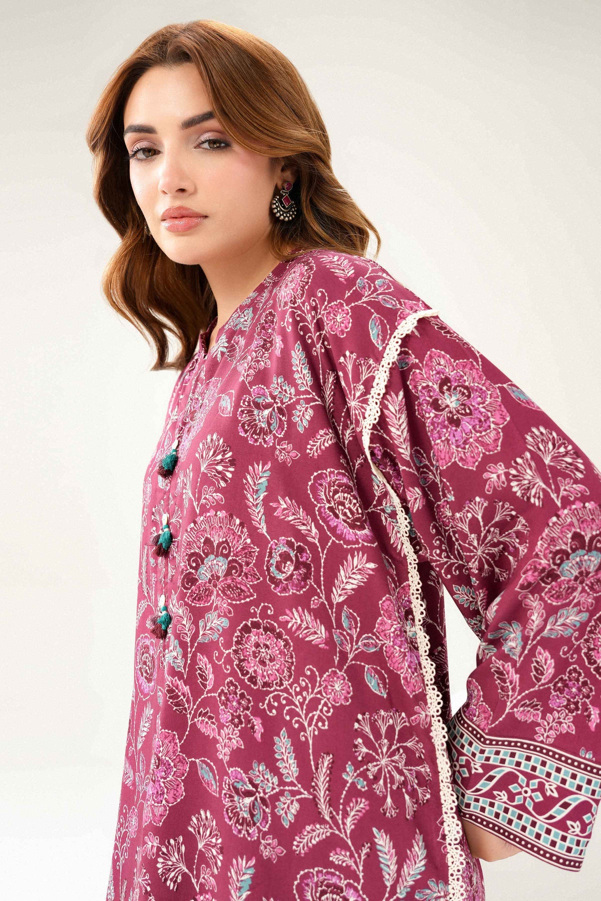 Nishat UK - Red Printed Linen 2 Pieces ready to wear Dress