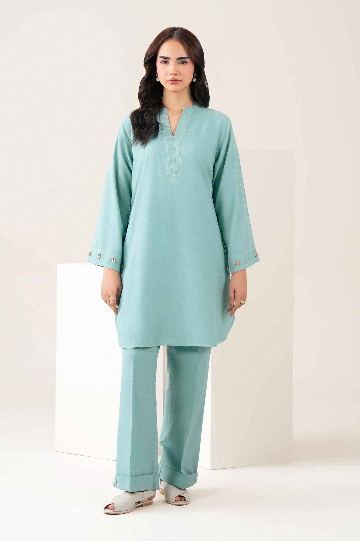 Nishat UK - Blue Solids Jacquard 2 Pieces ready to wear Dress