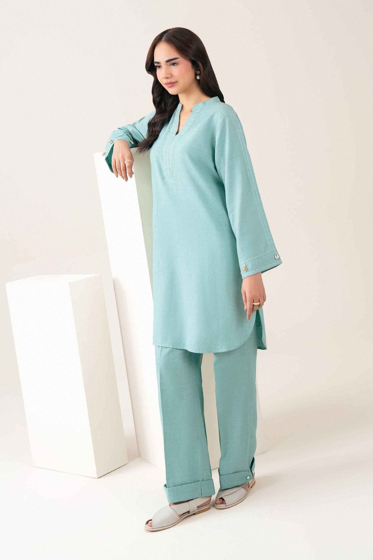 Nishat UK - Blue Solids Jacquard 2 Pieces ready to wear Dress