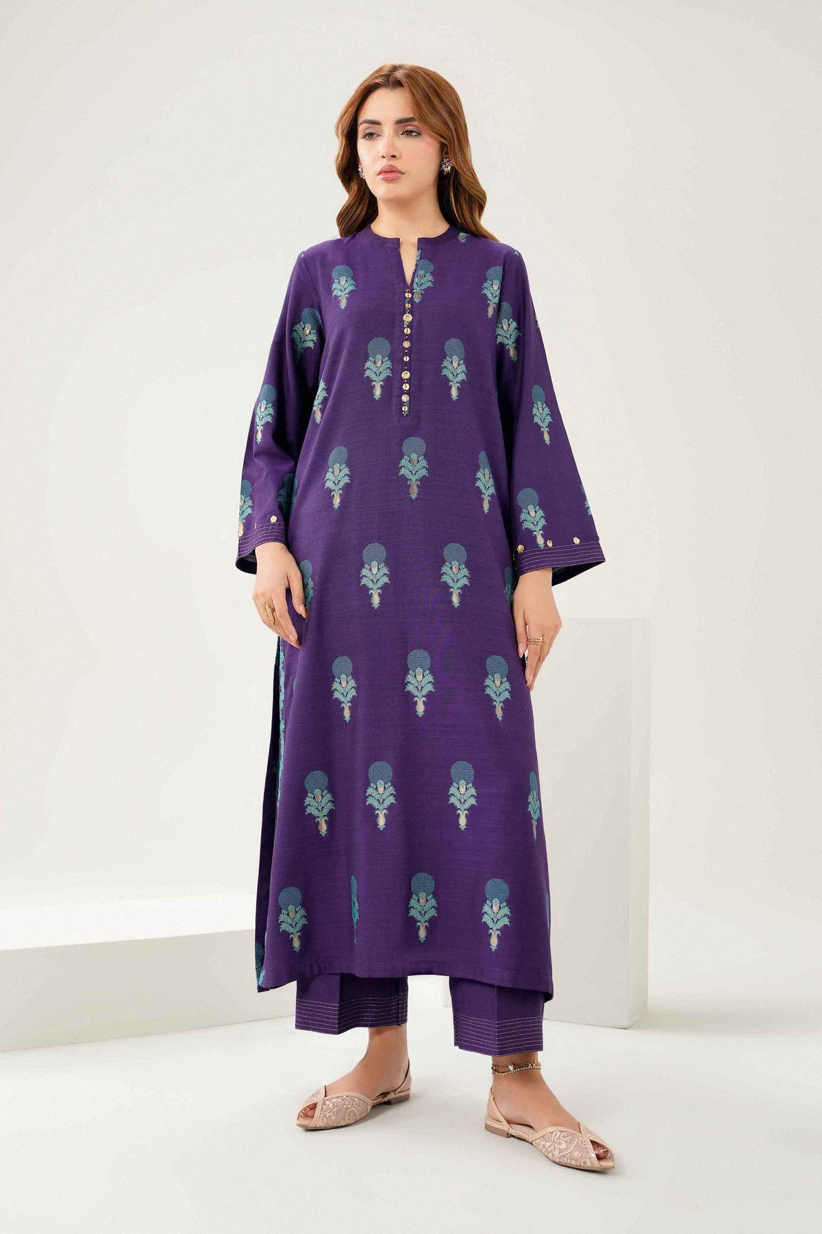 Nishat UK - Purple Printed Jacquard 2 Pieces ready to wear 