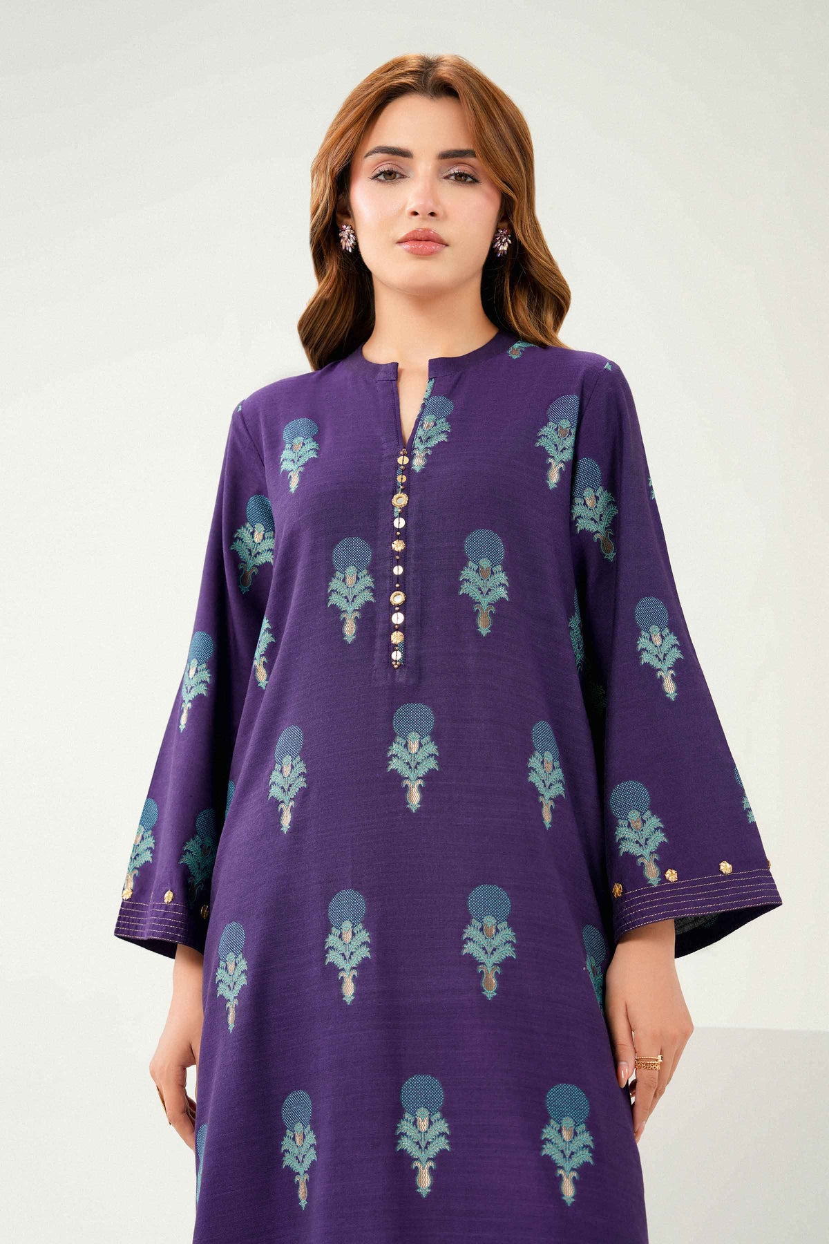 Nishat UK - Purple Printed Jacquard 2 Pieces ready to wear 
