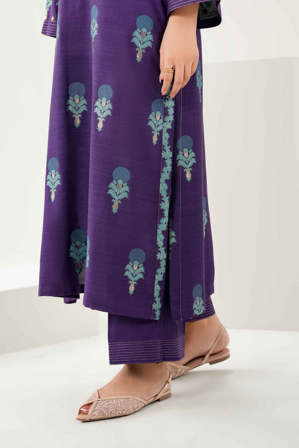 Nishat UK - Purple Printed Jacquard 2 Pieces ready to wear 