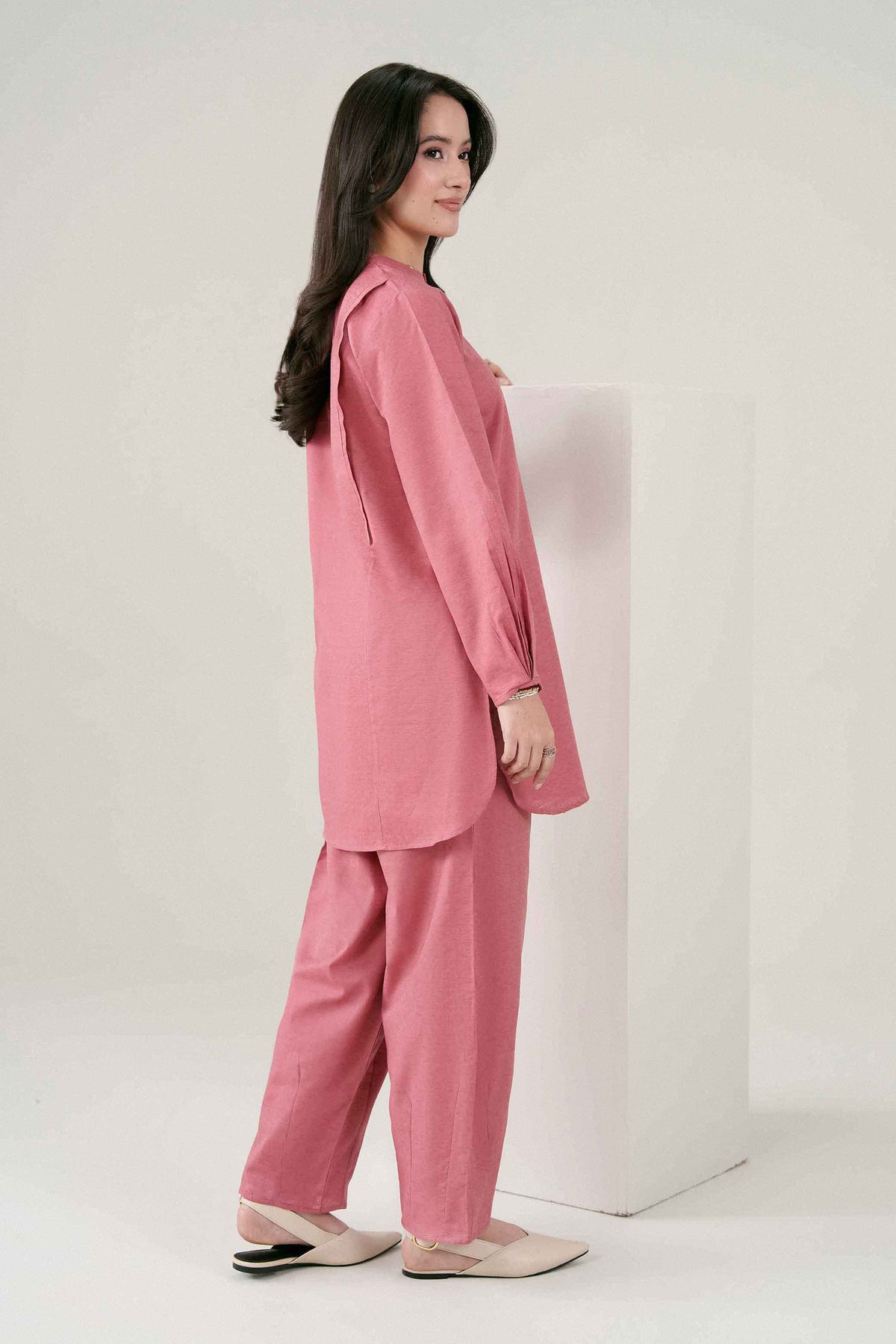 Nishat UK - Pink Solids Jacquard 2 Pieces ready to wear Dress