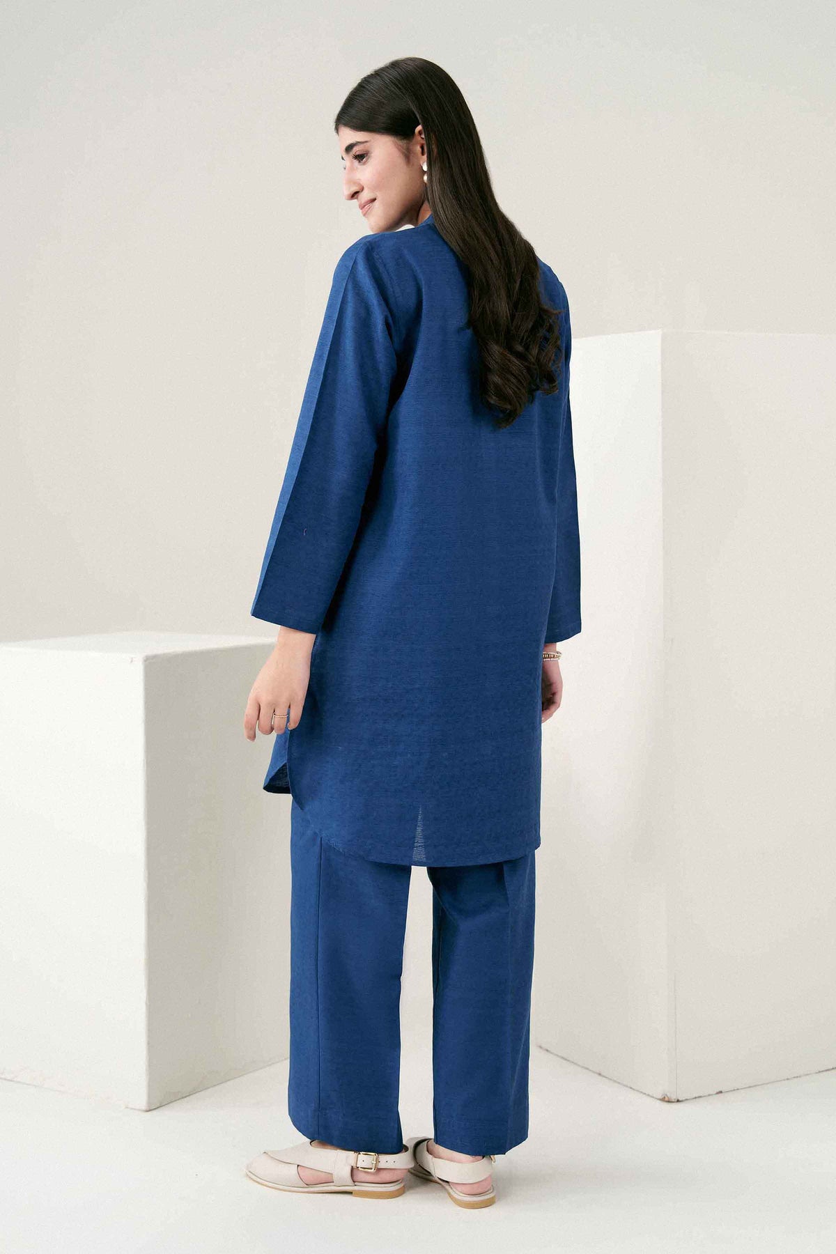 Nishat UK - Blue Solids Jacquard 2 Pieces ready to wear Dress