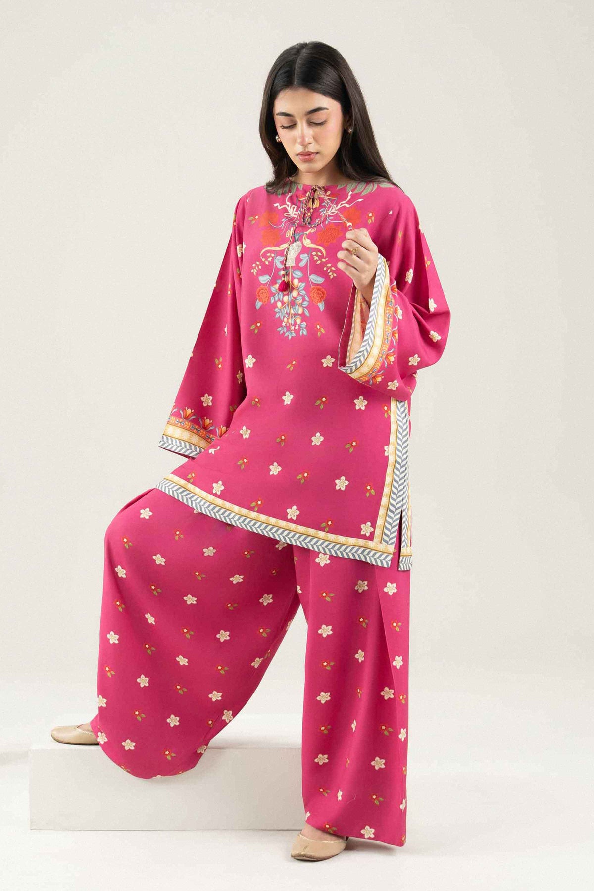 Nishat UK - Pink Printed Linen 2 Pieces ready to wear Dress