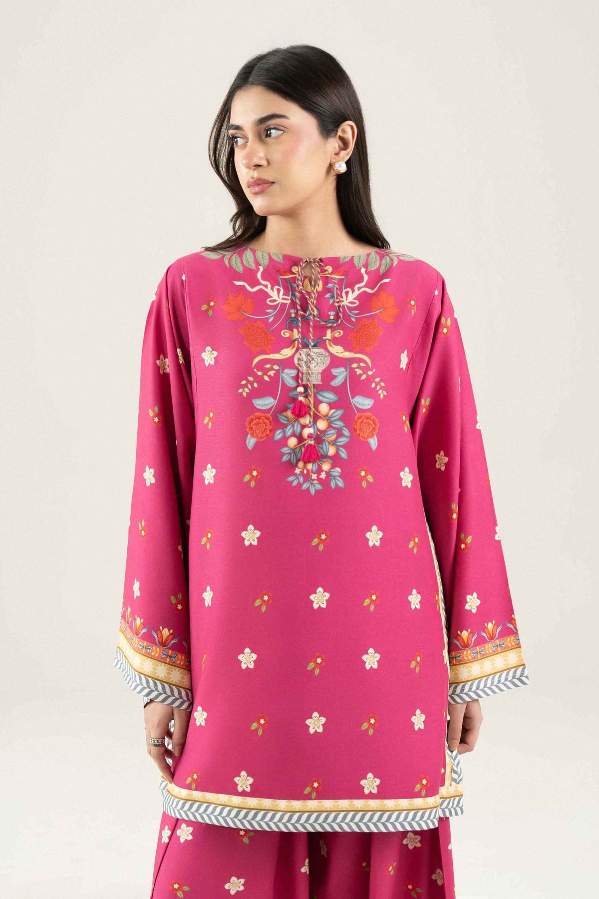 Nishat UK - Pink Printed Linen 2 Pieces ready to wear Dress