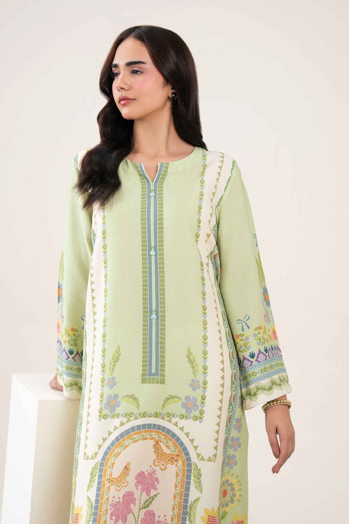 Nishat UK -  Green Printed Linen 2 Pieces ready to wear Dress