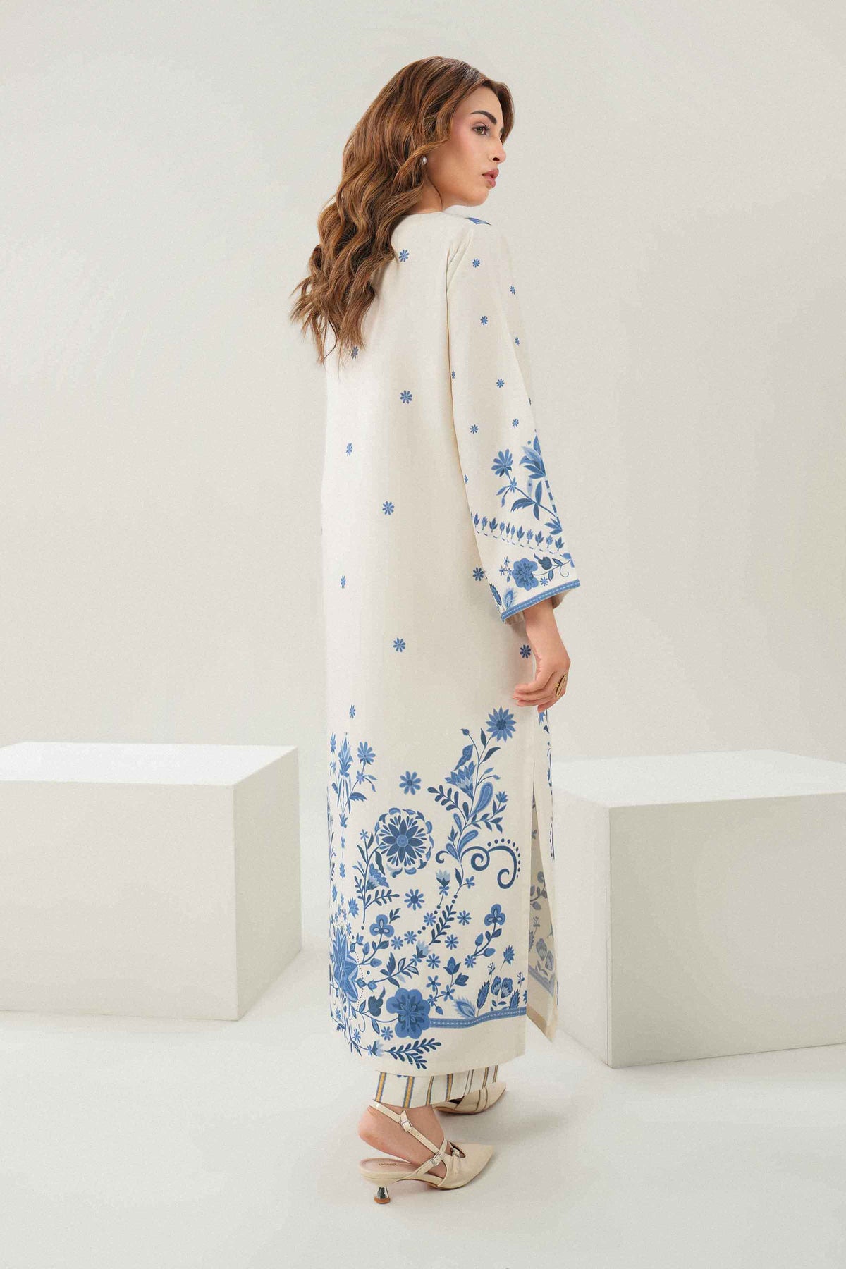 Nishat UK - White Printed Linen 2 Pieces ready to wear Dress