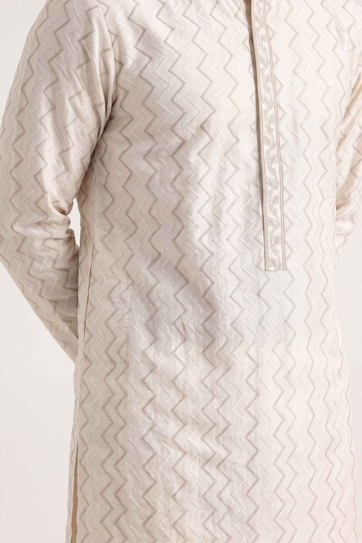 Nishat UK - Off White Embroidered Silk 2 Pieces ready to wear Dress