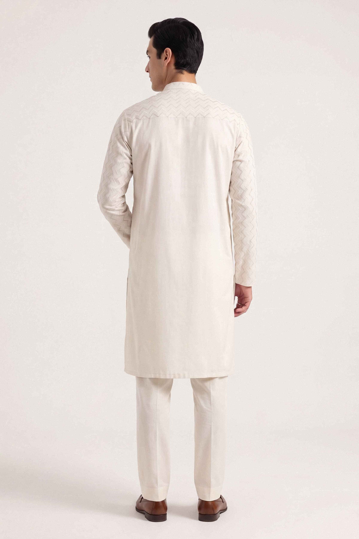 Nishat UK - Off White Embroidered Silk 2 Pieces ready to wear Dress
