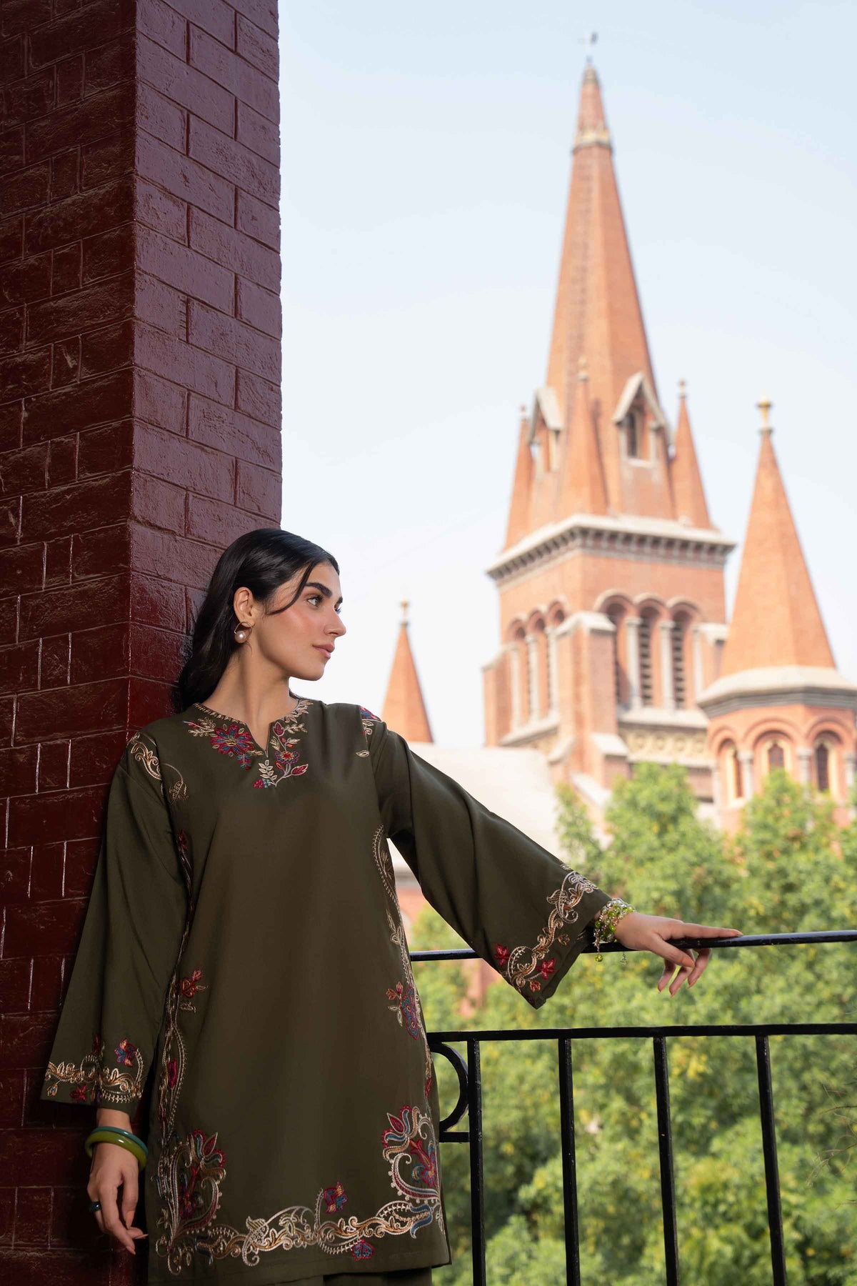 Nishat UK - Green Embroidered PV 2 Pieces ready to wear Dress