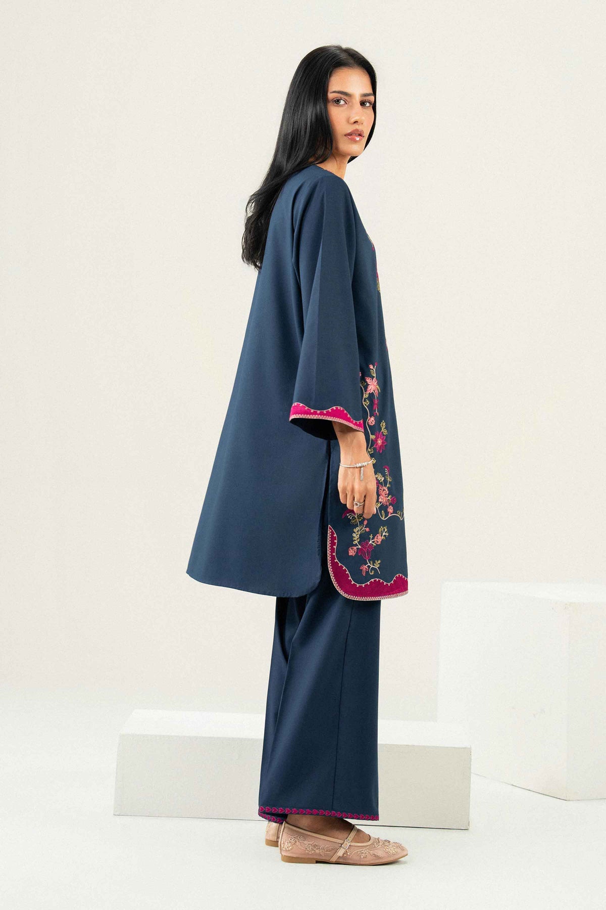 Nishat UK - Blue Embroidered PV 2 Pieces ready to wear Dress
