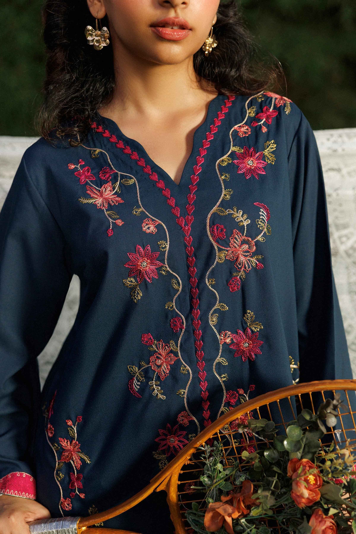 Nishat UK - Blue Embroidered PV 2 Pieces ready to wear Dress