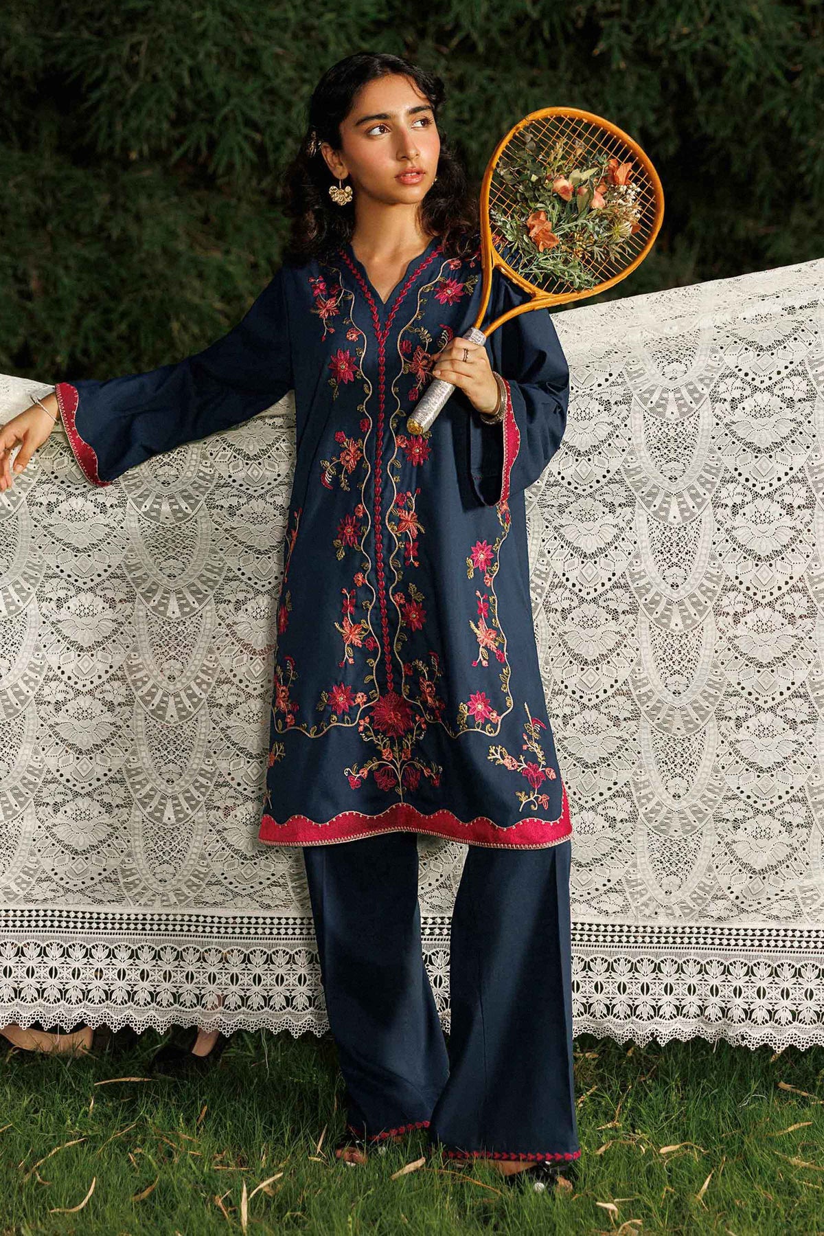 Nishat UK - Blue Embroidered PV 2 Pieces ready to wear Dress