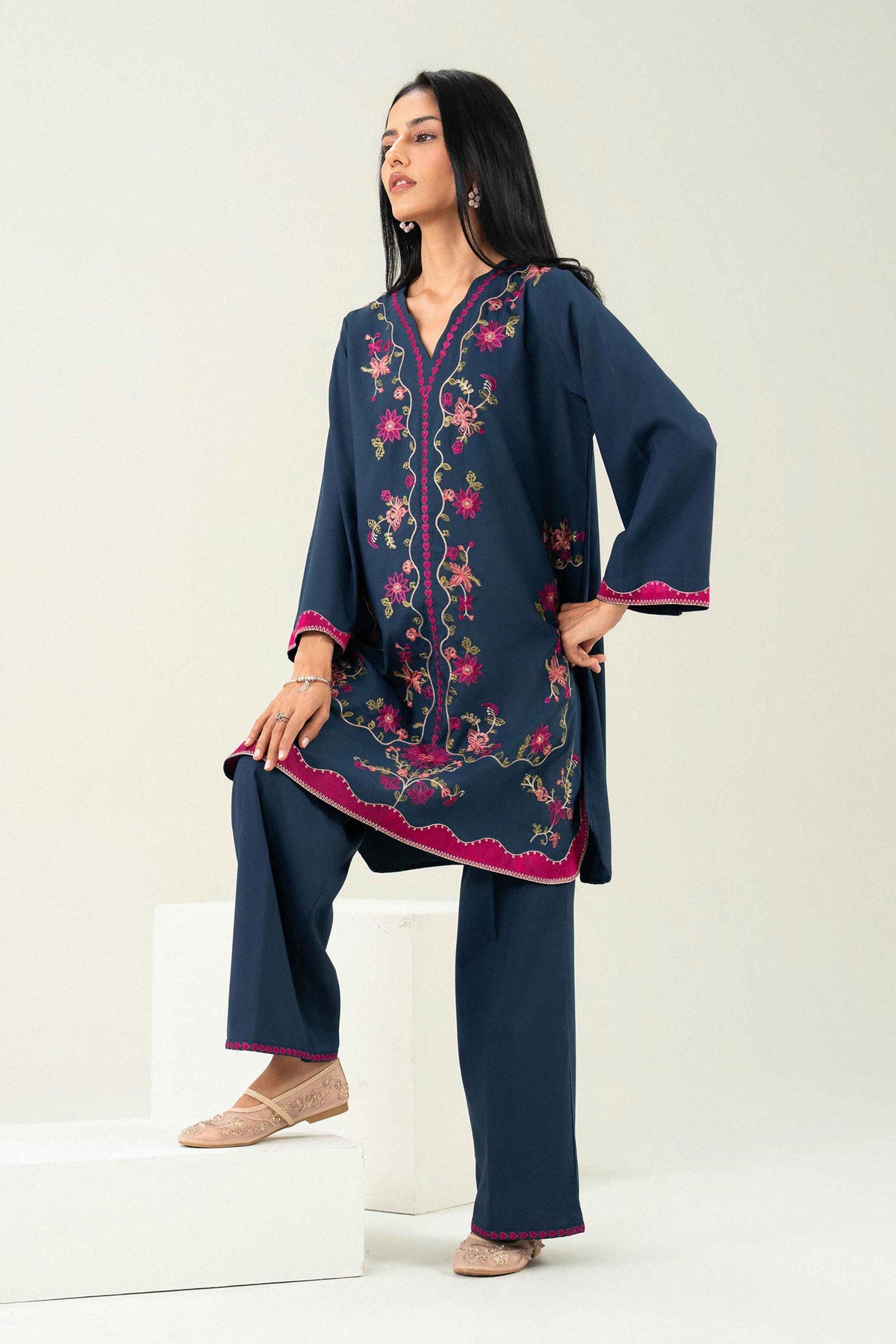 Nishat UK - Blue Embroidered PV 2 Pieces ready to wear Dress