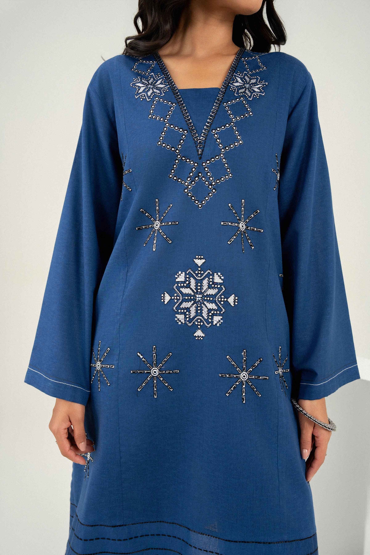 Nishat UK - Blue Embroidered Karandi 2 Pieces ready to wear Dress