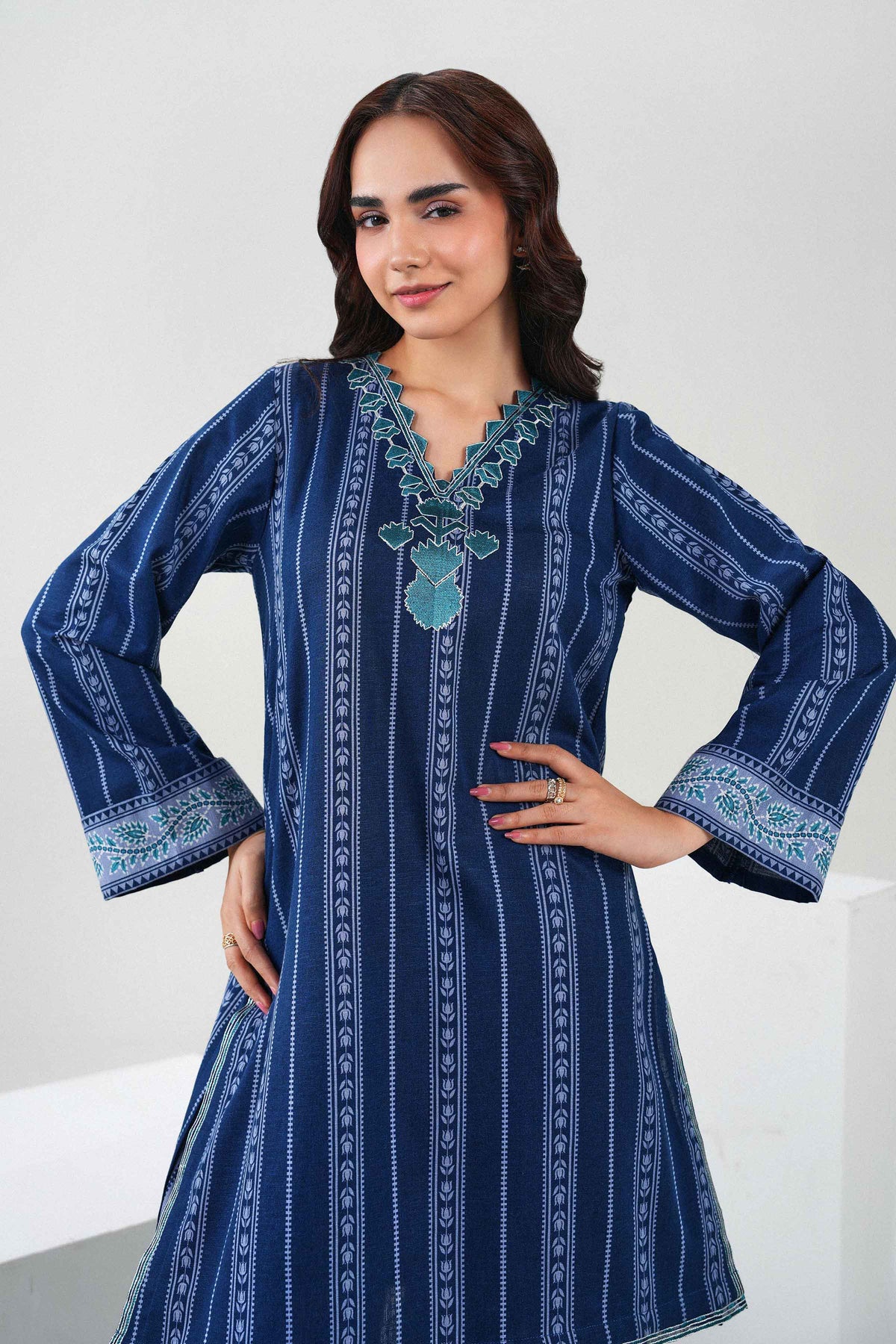 Nishat UK - Blue Embroidered Karandi 2 Pieces ready to wear Dress