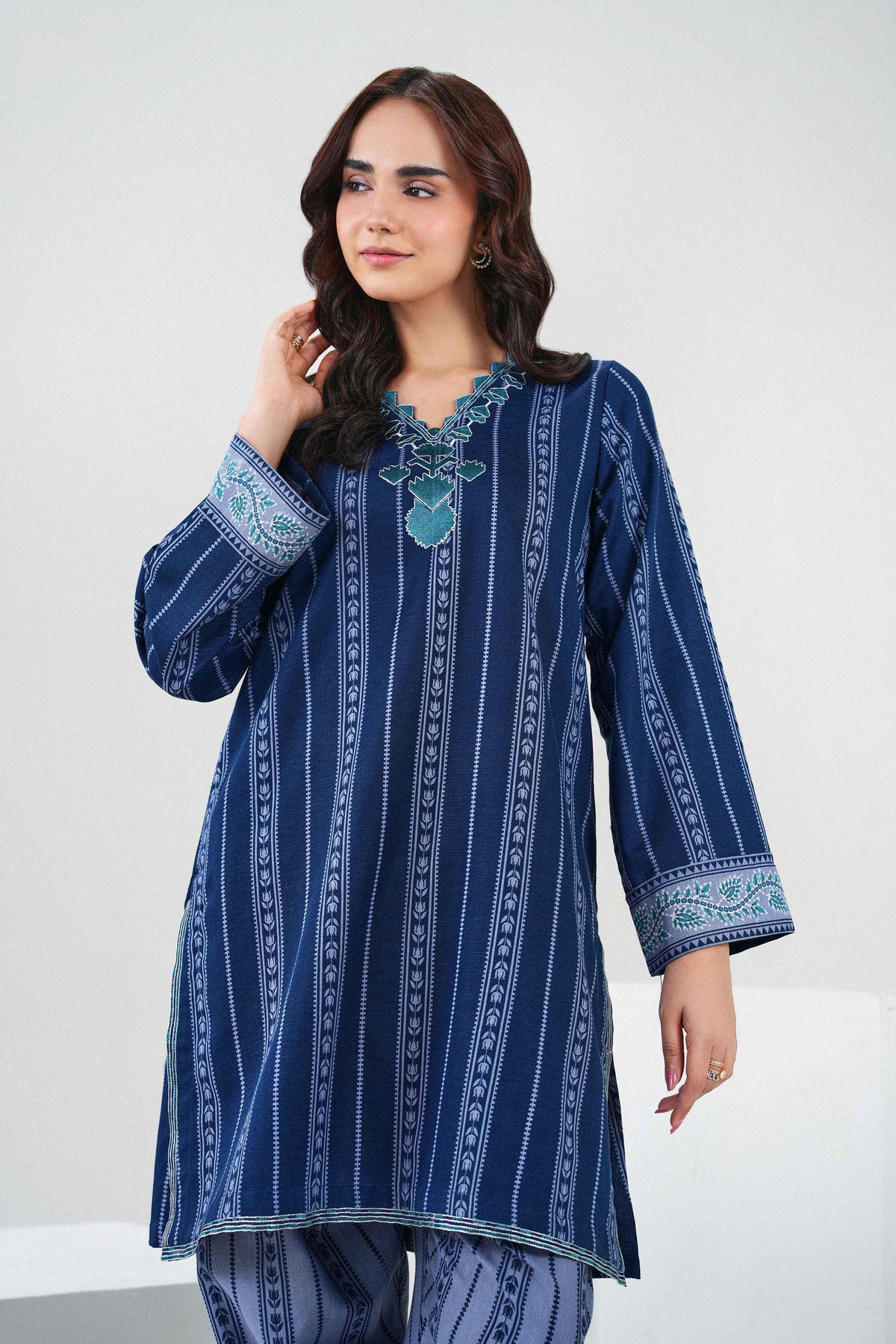 Nishat UK - Blue Embroidered Karandi 2 Pieces ready to wear Dress