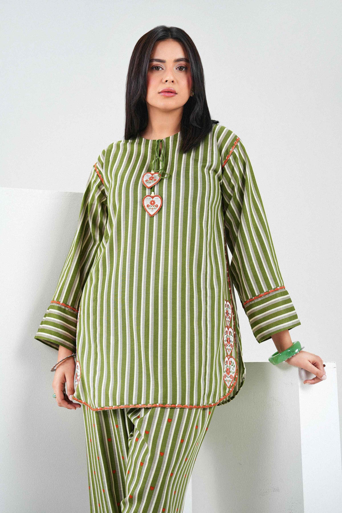 Nishat UK - Green Embroidered Karandi 2 Pieces ready to wear Dress
