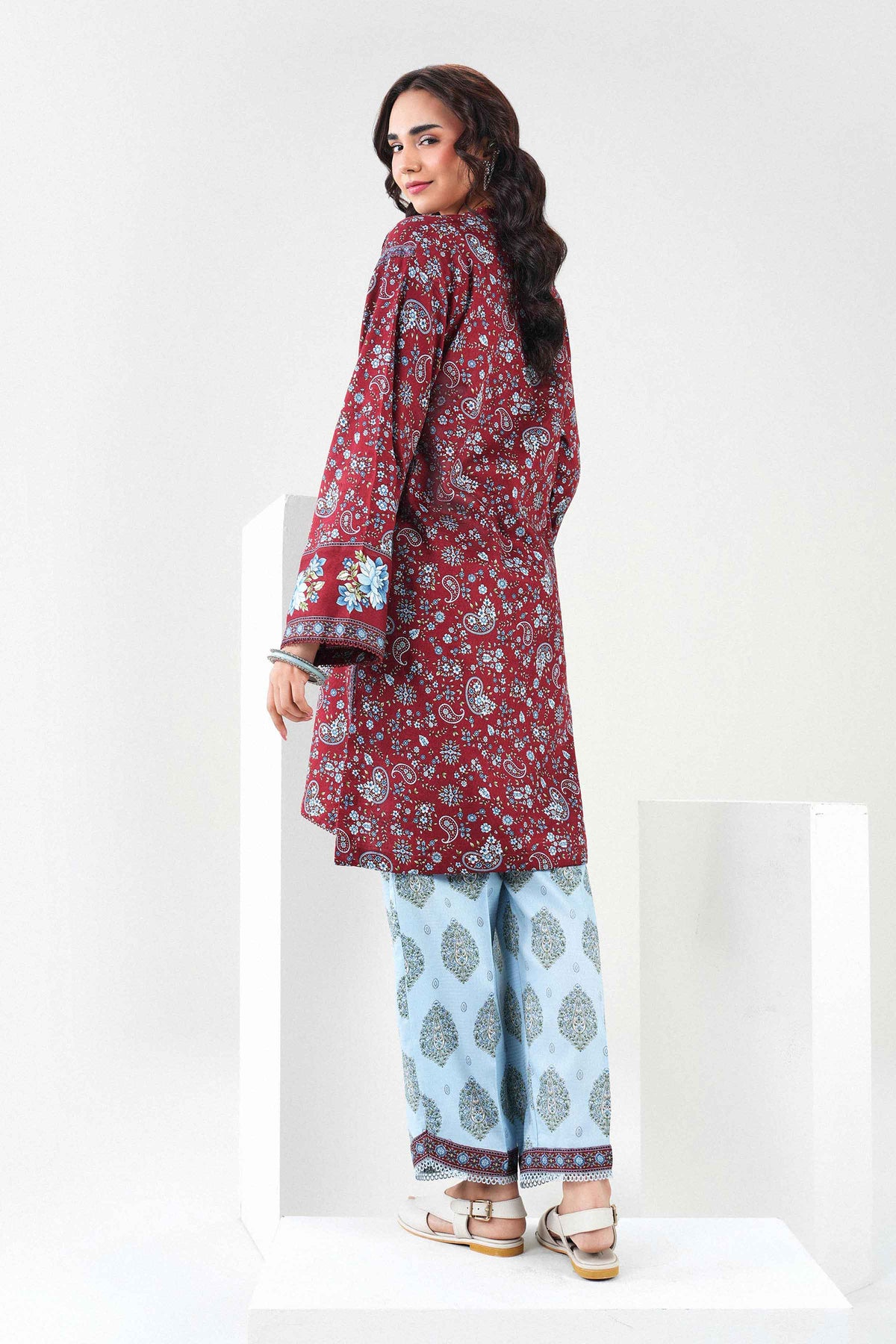 Nishat UK - Red Printed Dobby 2 Pieces ready to wear Dress