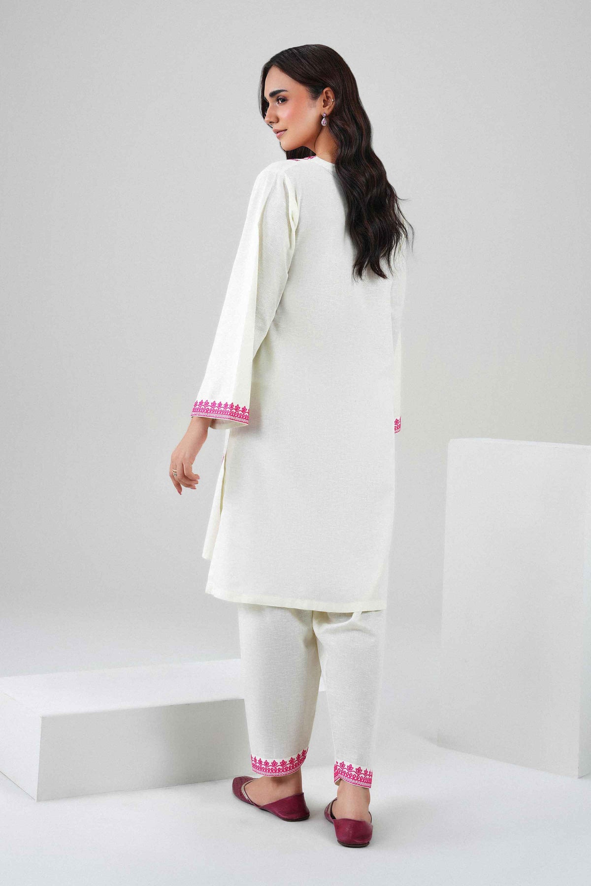 Nishat UK - Off White Embroidered Krandi 2 Pieces ready to wear Dress