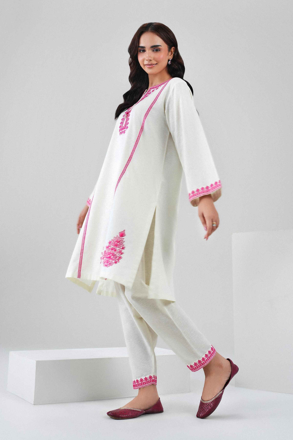 Nishat UK - Off White Embroidered Krandi 2 Pieces ready to wear Dress