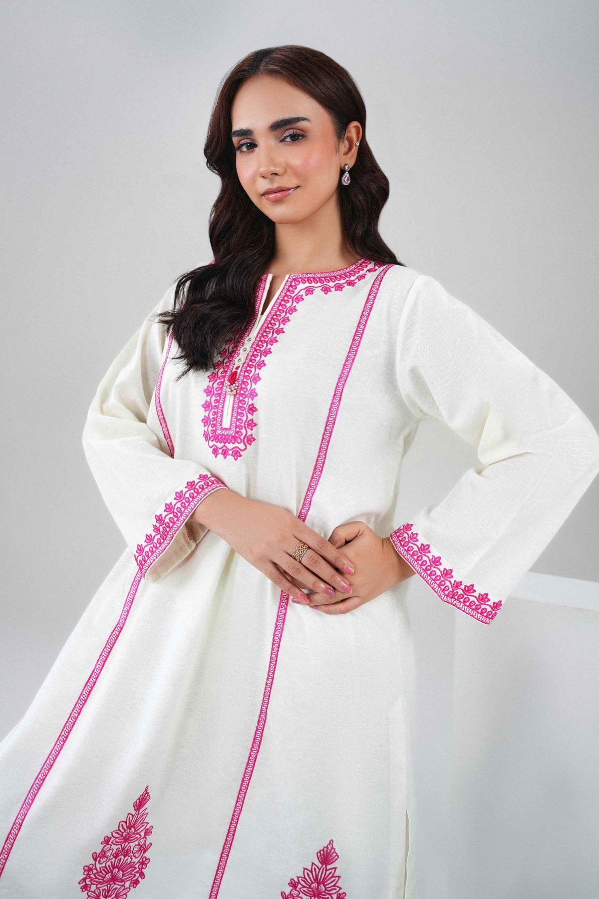 Nishat UK - Off White Embroidered Krandi 2 Pieces ready to wear Dress