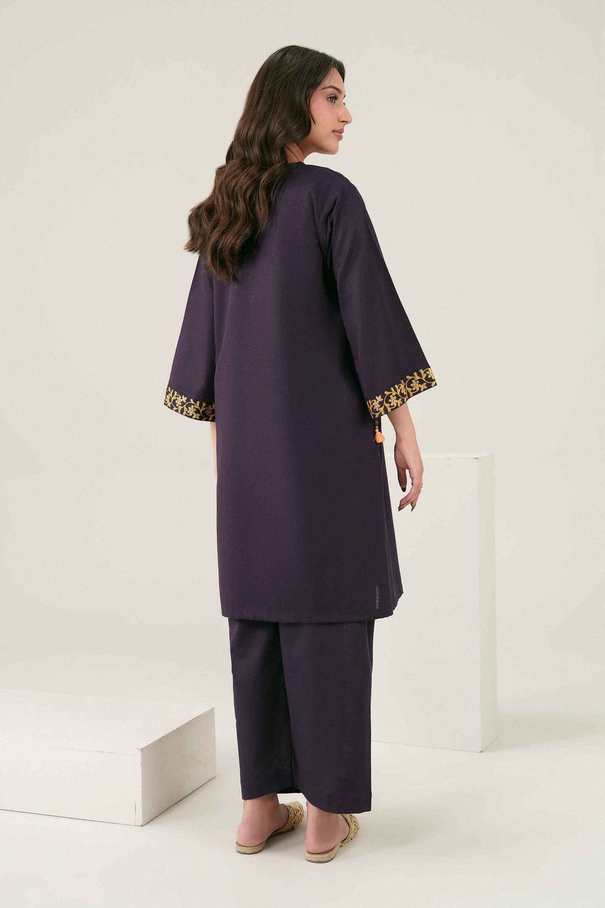 Nishat UK - Purple Embroidered Karandi 2 Pieces ready to wear 